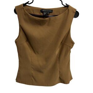 Fabrizio Gianni Womens Sleeveless Brown Fitted Top Size Large